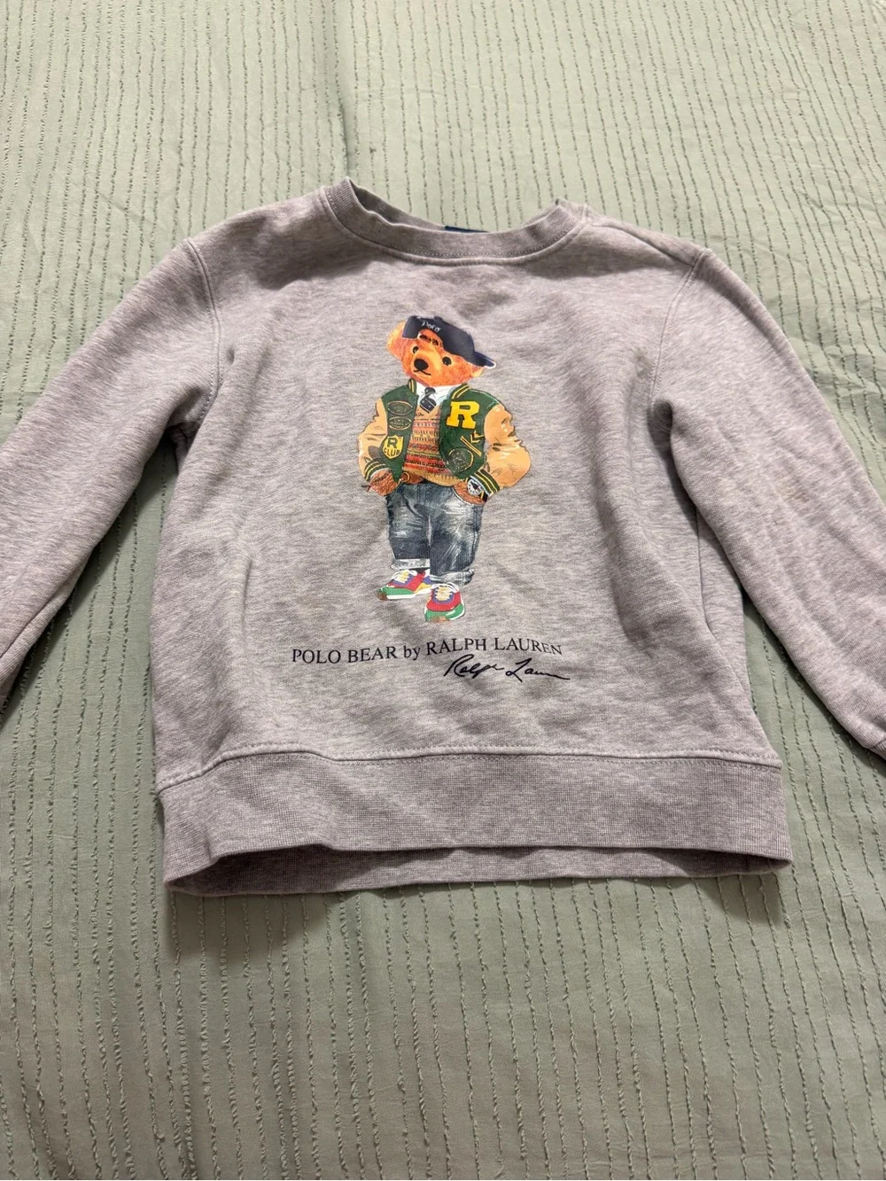 Ralph Lauren Light Gray Polo Bear Sweatshirt